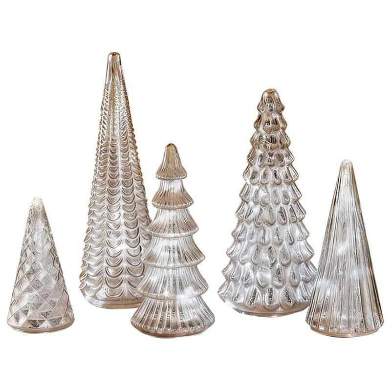 HHO-Illuminated Mercury Glass Christmas Trees 5PCS With Led Lights For Xmas Decorations For Home Party Mantels срібний
HHO-Illuminated Mercury Glass Christmas Trees 5PCS With Led Lights For Xmas Decorations For Home Party Mantels срібний