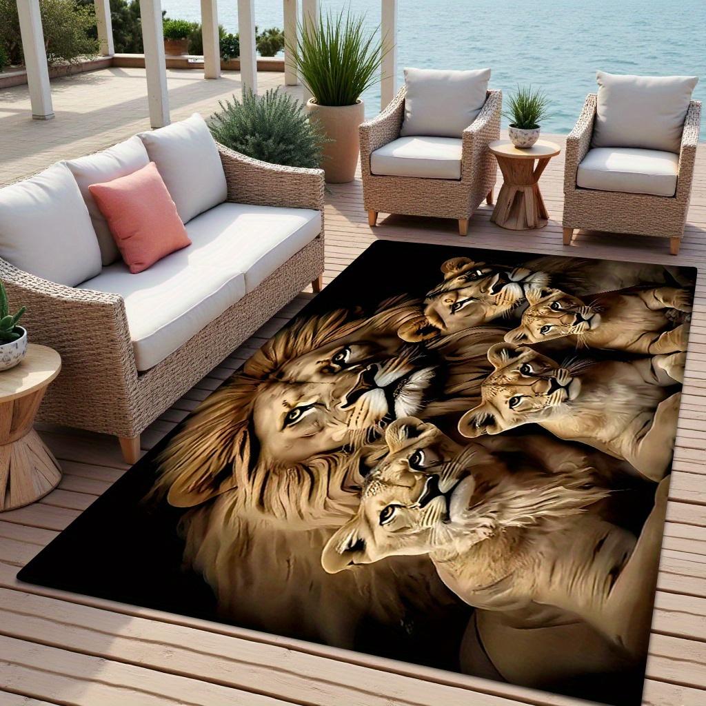 Flannel Printed Lion Family Rug Outdoor Indoor Garden Patio Mat Animal Theme Decorative Carpet Waterproof Anti Slip 60x90cm
Flannel Printed Lion Family Rug Outdoor Indoor Garden Patio Mat Animal Theme Decorative Carpet Waterproof Anti Slip 60x90cm