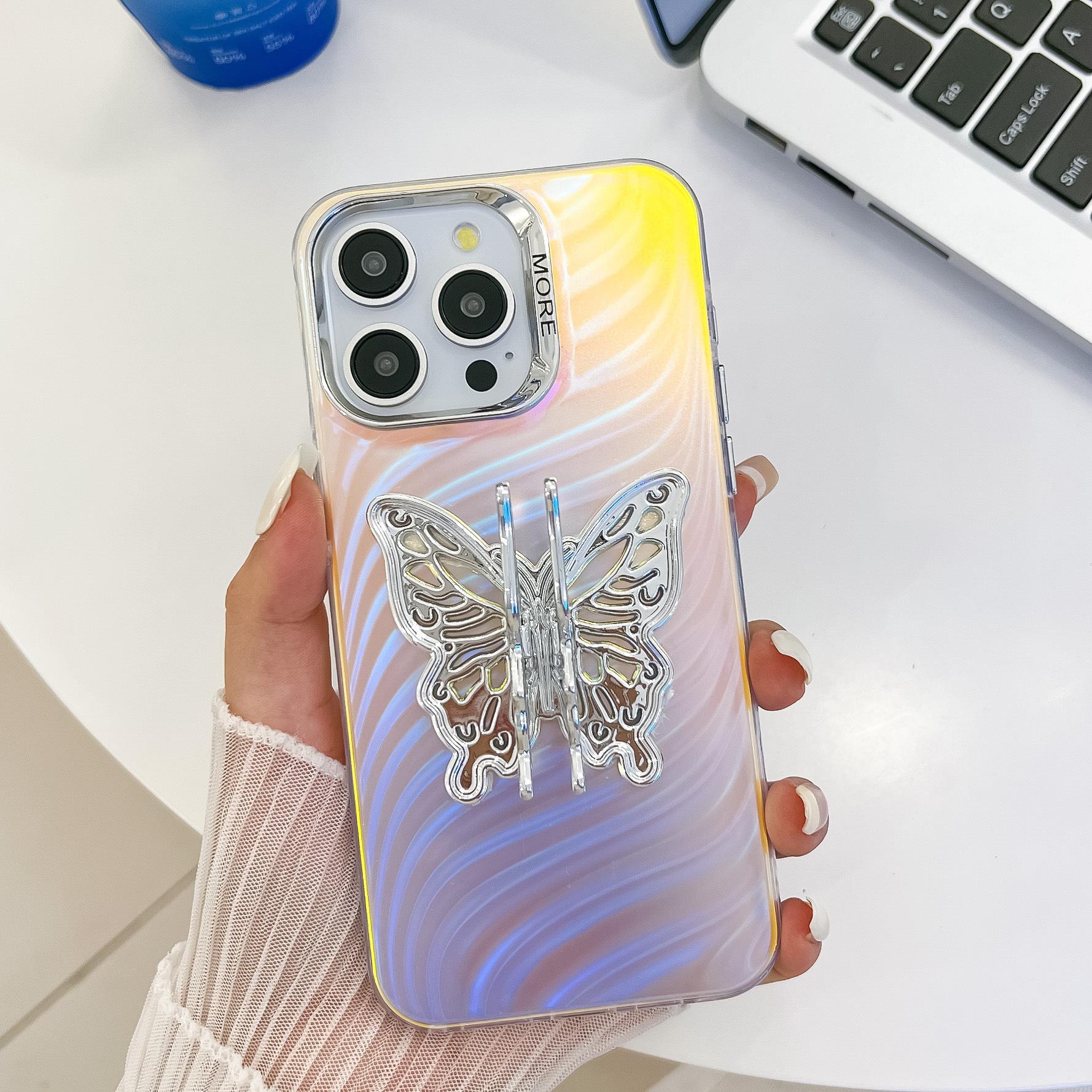 Electroplated Laser Butterfly Holder for Apple 16E Phone Case for IPhone 15promax Protective Case 14 For iPhone13Promax
Electroplated Laser Butterfly Holder for Apple 16E Phone Case for IPhone 15promax Protective Case 14 For iPhone13Promax