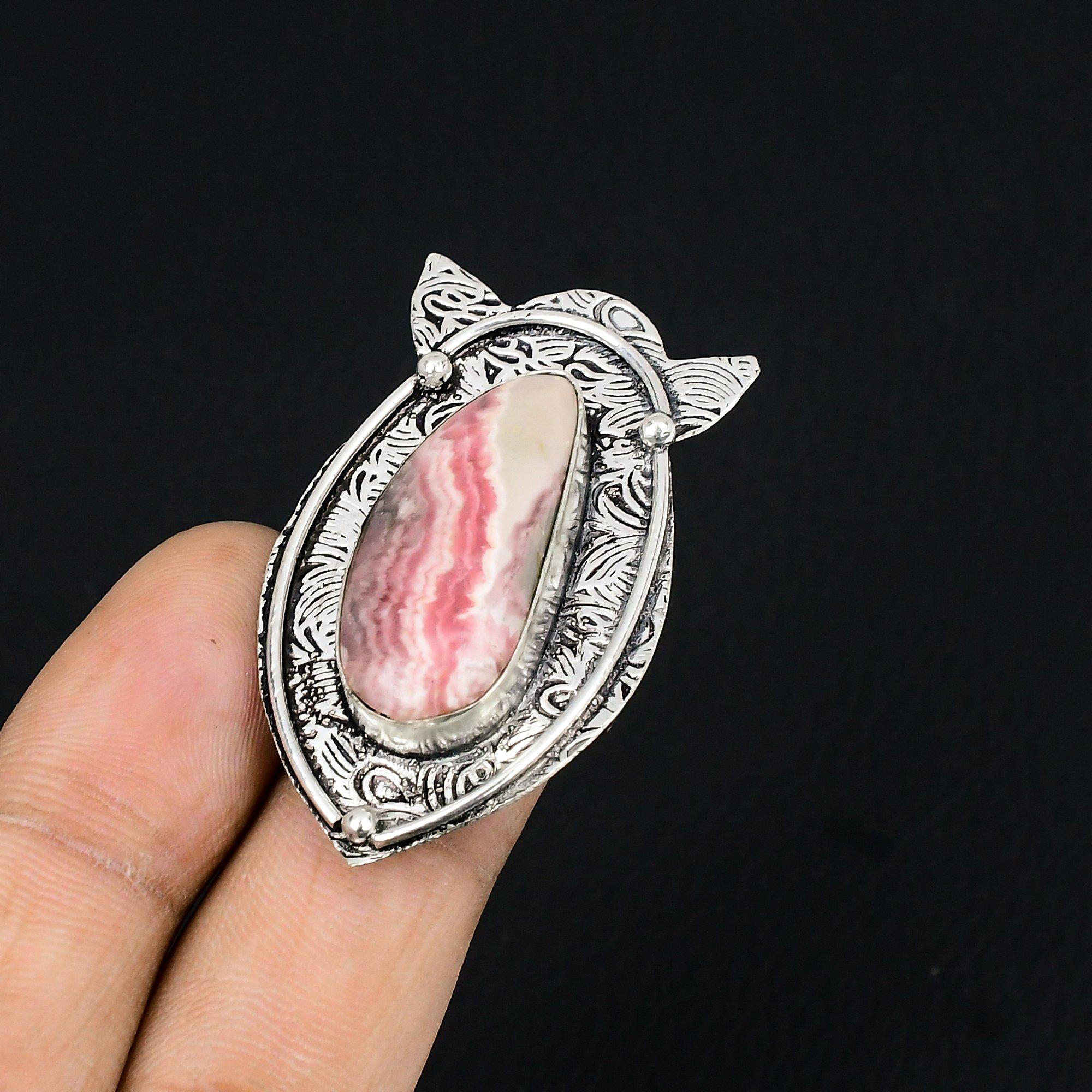 Natural Rhodochrosite 925 Sterling Silver Statement Solitaire Sister Ring Size 7 7
Natural Rhodochrosite 925 Sterling Silver Statement Solitaire Sister Ring Size 7 7
