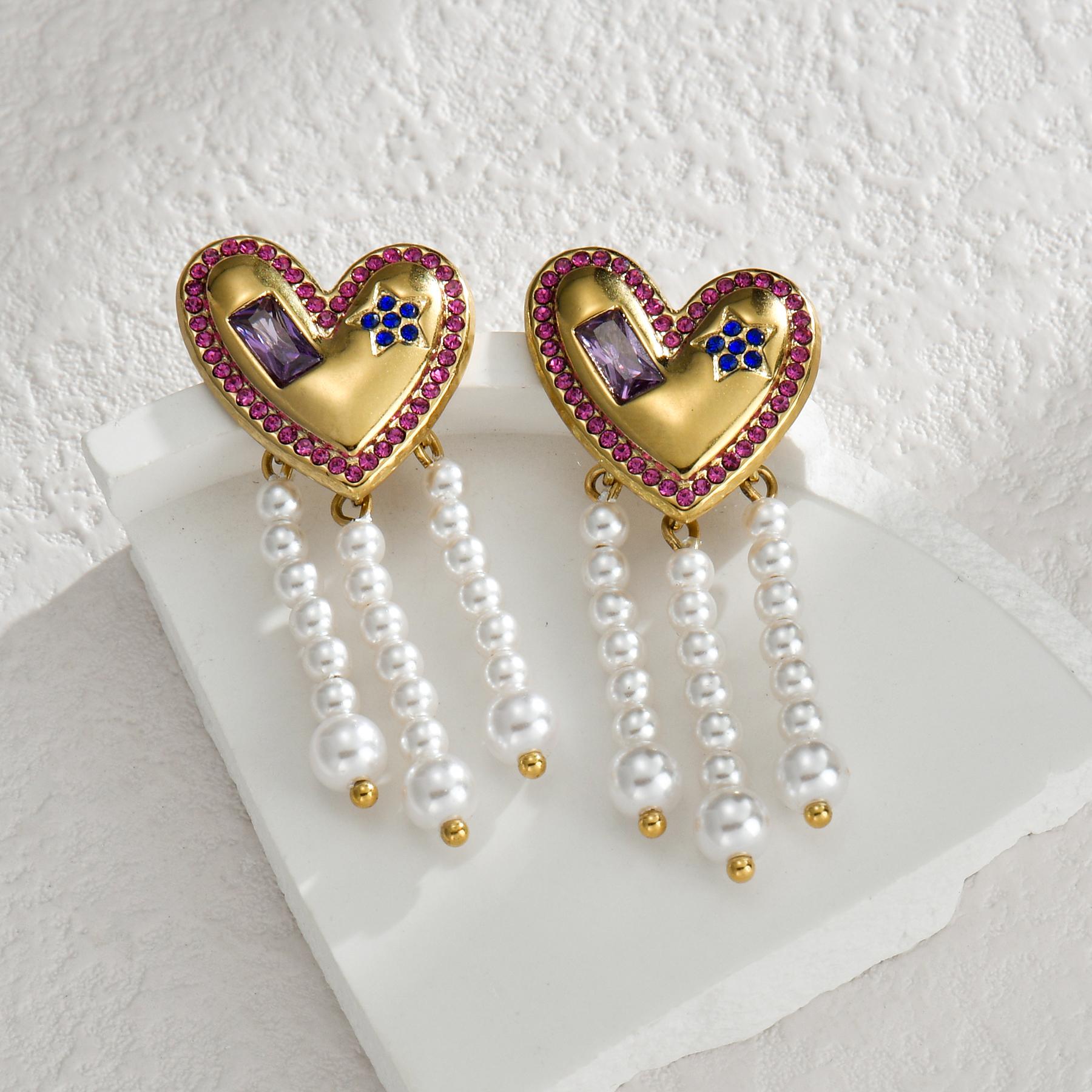Drop Pentagram Earrings Cute Simulation Pearl Heart-shaped Tassel Earring Girl Jewelry Accessory
Drop Pentagram Earrings Cute Simulation Pearl Heart-shaped Tassel Earring Girl Jewelry Accessory