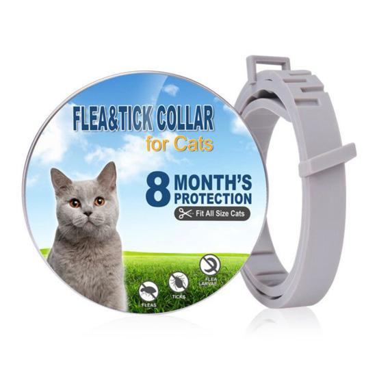 Ошейник для домашних животных, собак, кошек, анти-клещей, блох, комаров, водонепроницаемое ожерелье, шейный ремешок 38cm серый