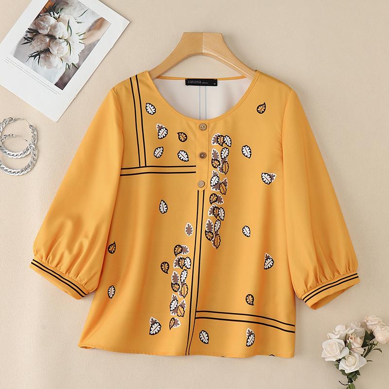 ZANZEA Жіноча повсякденна блуза з V-подібним вирізом, рукавом 3/4, вільного крою з принтом S жовтий
ZANZEA Жіноча повсякденна блуза з V-подібним вирізом, рукавом 3/4, вільного крою з принтом S жовтий