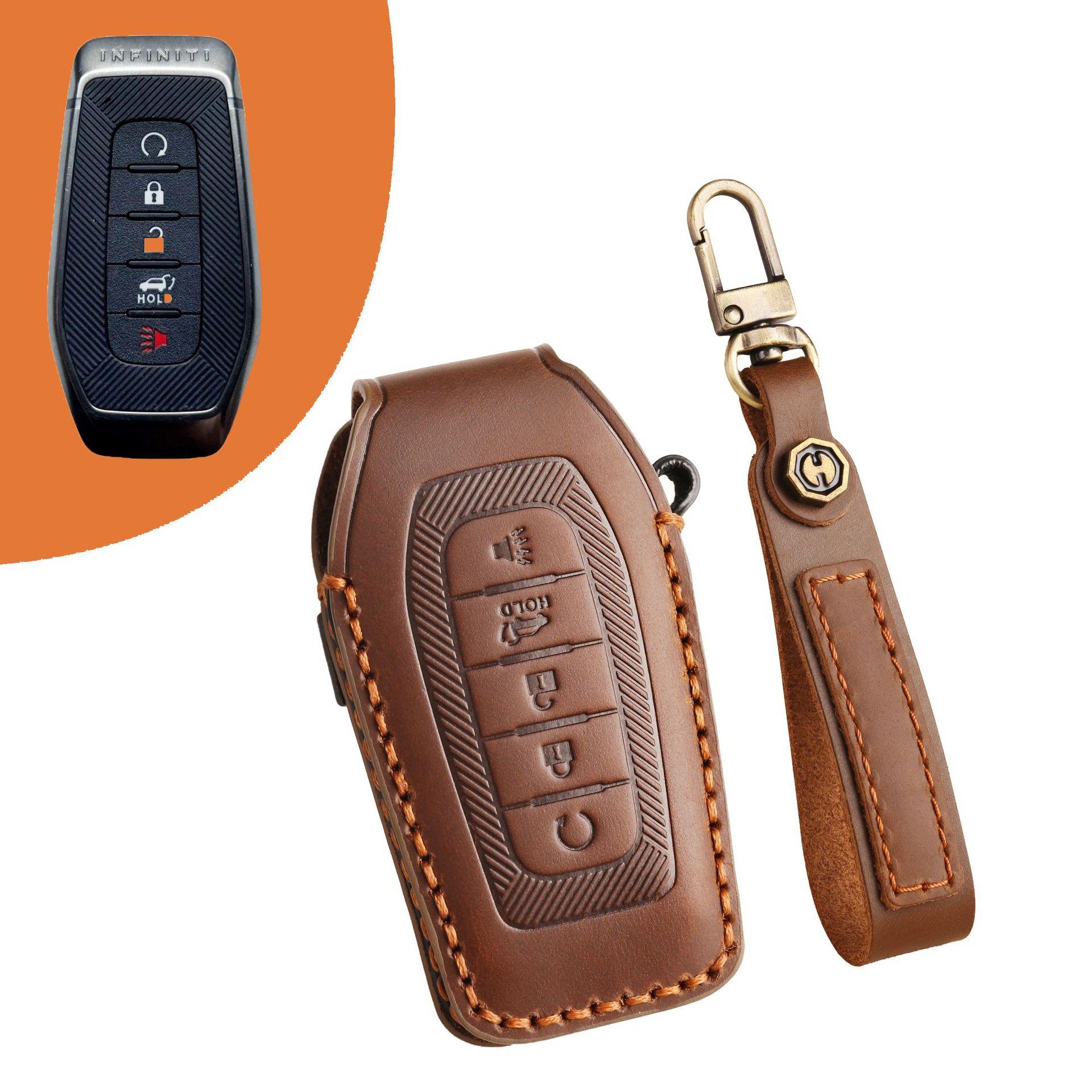 Suitable for 2025 Infiniti QX80 Smart Remote Control Key 5 Button Genuine Leather Key Cover Cowhide коричневий
Suitable for 2025 Infiniti QX80 Smart Remote Control Key 5 Button Genuine Leather Key Cover Cowhide коричневий