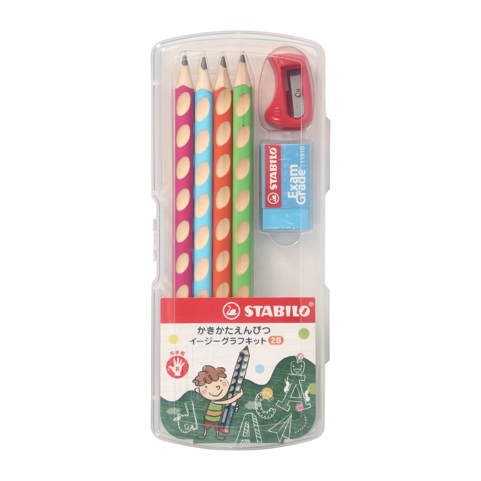 STABILO Карандаши для обучения рисованию Easy Graph, стартовый набор 2B, 4 цвета, 1 шт., для правой руки, треугольное удержание, коррекция имени, включено для детей
STABILO Карандаши для обучения рисованию Easy Graph, стартовый набор 2B, 4 цвета, 1 шт., для правой руки, треугольное удержание, коррекция имени, включено для детей