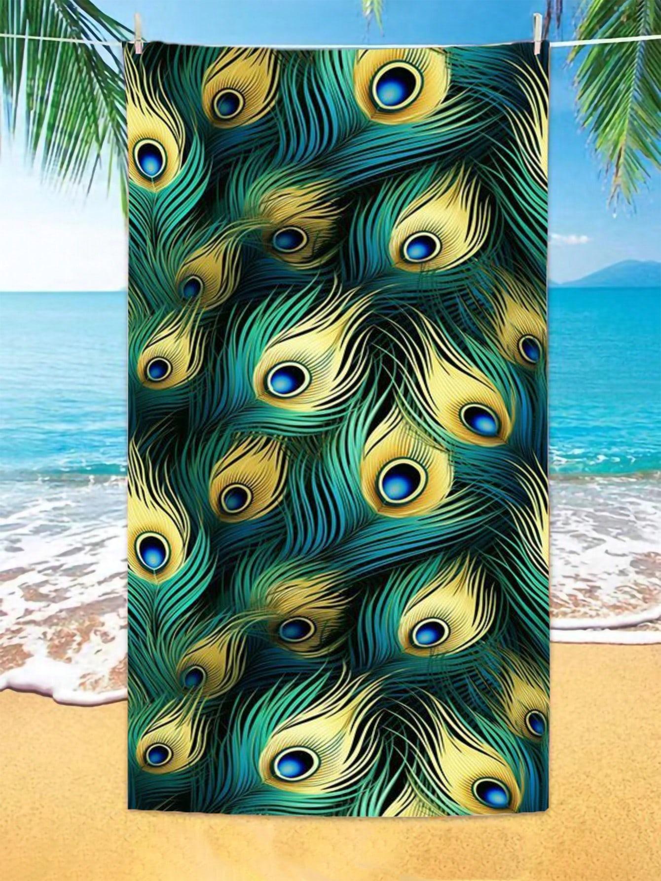 Peacock Tail Pattern Printed Beach Towel, Anti Sand Super Absorbent Quick Drying Towel, Essential For Swimming And Diving W40*H60(CM)
Peacock Tail Pattern Printed Beach Towel, Anti Sand Super Absorbent Quick Drying Towel, Essential For Swimming And Diving W40*H60(CM)