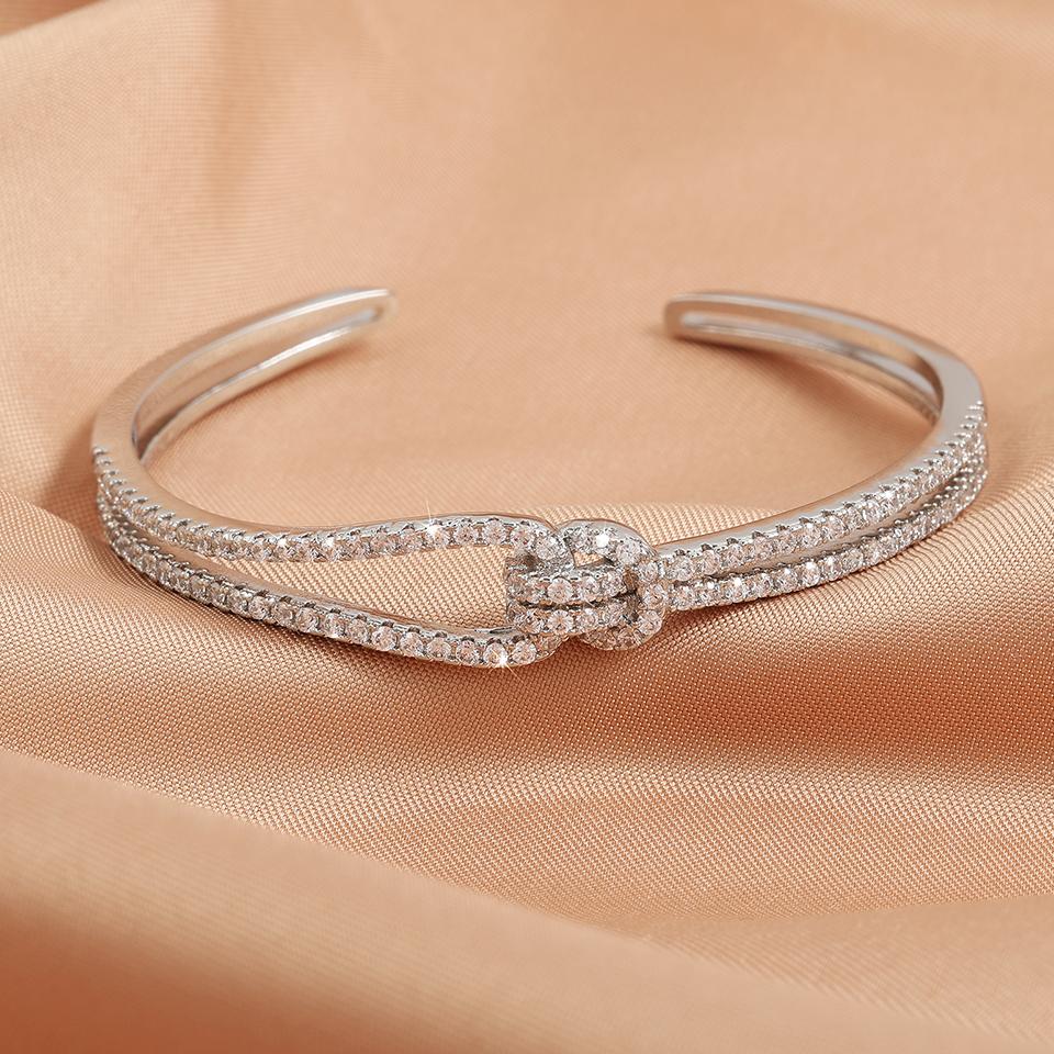 Yupsk Classic Shiny Knotted Cubic Zirconia Open Bracelets For Women Men Luxury Sliver Gold Color Wedding Party Jewelry
Yupsk Classic Shiny Knotted Cubic Zirconia Open Bracelets For Women Men Luxury Sliver Gold Color Wedding Party Jewelry