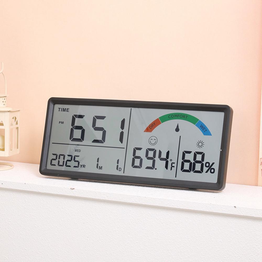 9554 LCD Digital Wall Clock Temperature Humidity Display Multi-Function Large Screen Clock Black
9554 LCD Digital Wall Clock Temperature Humidity Display Multi-Function Large Screen Clock Black