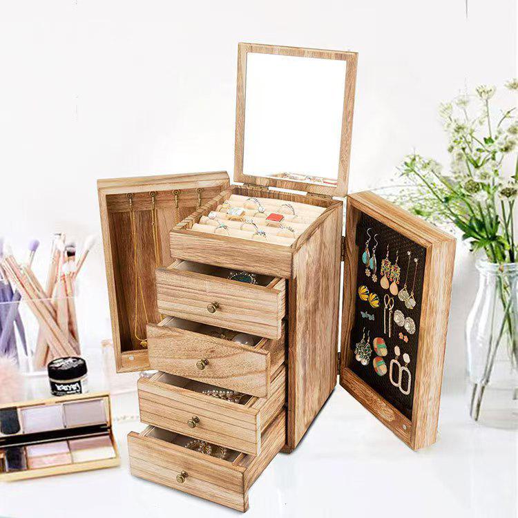 Multi-layer Retro Wooden Jewelry Box with Transparent Lid for Rings and Bracelets
Multi-layer Retro Wooden Jewelry Box with Transparent Lid for Rings and Bracelets