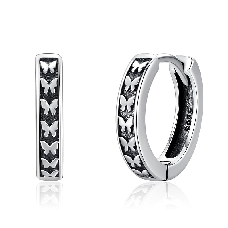 StoryMidir butterfly earrings hoop earrings silver 925 Compatible with metal allergies cool butterfly ladies silver earrings ring black present
StoryMidir butterfly earrings hoop earrings silver 925 Compatible with metal allergies cool butterfly ladies silver earrings ring black present