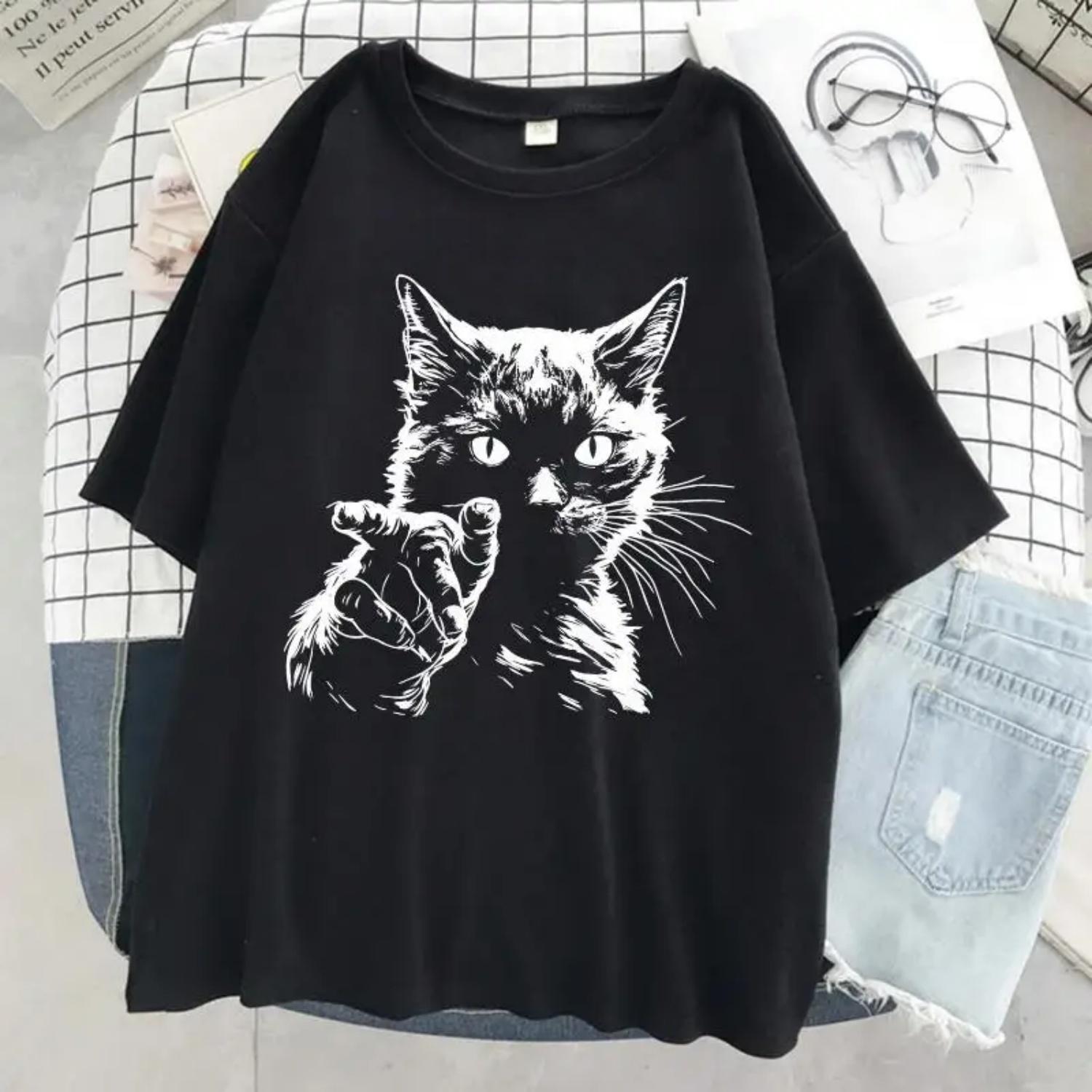 Funny Cat Gesture Printing Tshirt Women Fashion Cool T Shirt Tops Casual Summer Tee Shirtscool Breathable Short Sleeve Female S чёрный
Funny Cat Gesture Printing Tshirt Women Fashion Cool T Shirt Tops Casual Summer Tee Shirtscool Breathable Short Sleeve Female S чёрный