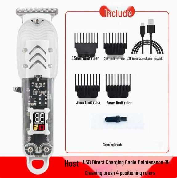 Digital LCD Electric Hair Clipper & Shaver with Transparent Body for Salon & Bald Head Styling
Digital LCD Electric Hair Clipper & Shaver with Transparent Body for Salon & Bald Head Styling