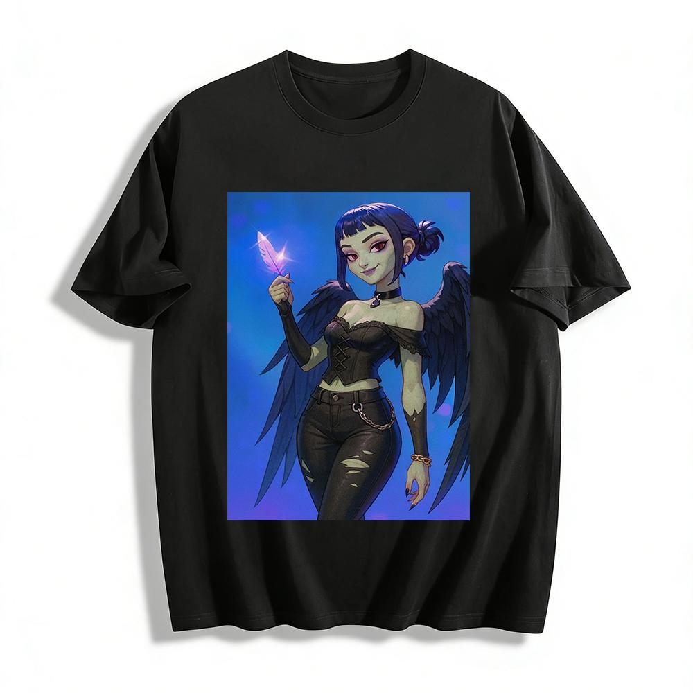 Dark Style Cool Black Wing Girl Print Top Niche Subculture Trendy Casual Versatile Long Sleeve T-Shirt Pure cotton T-shirt XXS
Dark Style Cool Black Wing Girl Print Top Niche Subculture Trendy Casual Versatile Long Sleeve T-Shirt Pure cotton T-shirt XXS