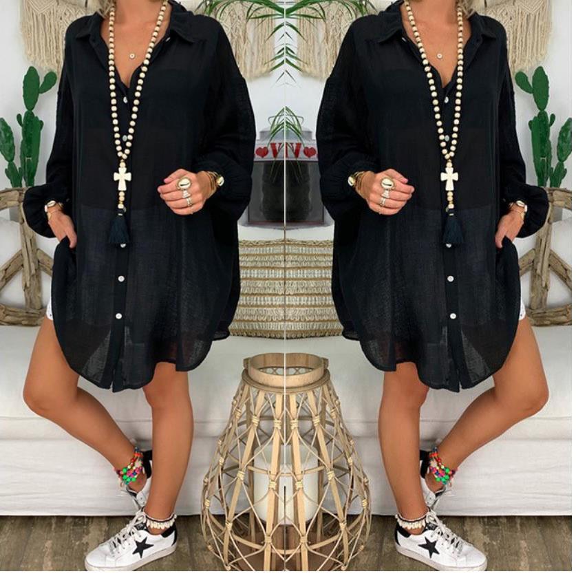 Womans Vintage Button Down Shirt Loose Casual Long Sleeve Blouse Summer Linen Cottons Female Soid Tops Plus Size Long Section XXXXXL чорний
Womans Vintage Button Down Shirt Loose Casual Long Sleeve Blouse Summer Linen Cottons Female Soid Tops Plus Size Long Section XXXXXL чорний