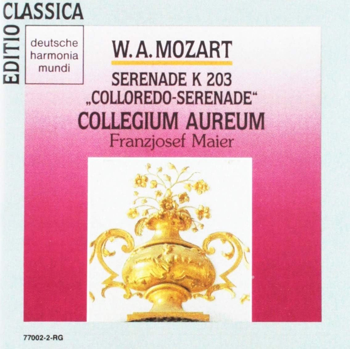 CD MOZART / MAIER / COLLEGIUM AUREUM - Serenade K 203 / Maier, 770022RG Japan Classical Used
CD MOZART / MAIER / COLLEGIUM AUREUM - Serenade K 203 / Maier, 770022RG Japan Classical Used