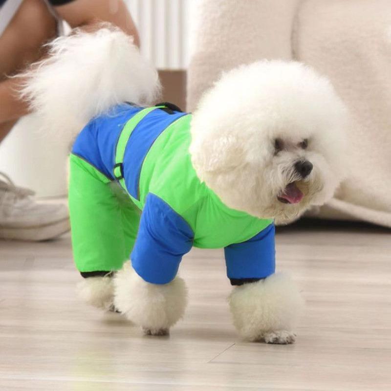 Dog clothes Winter puppy four-legged padded clothes Back with waist style High neck warm two-color winter clothes 2XL chest 50 back 43 about 18-12.5 kg
Dog clothes Winter puppy four-legged padded clothes Back with waist style High neck warm two-color winter clothes 2XL chest 50 back 43 about 18-12.5 kg