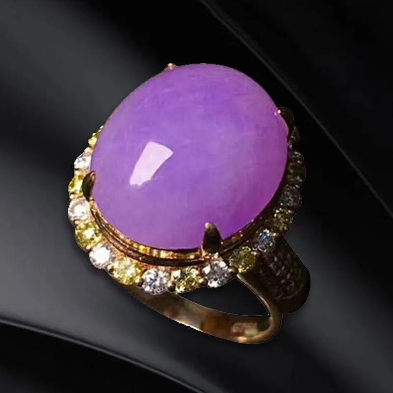 Classic Inlaid Natural Violet Chalcedony Cabochon Rings For Women Elegant Light Luxury Wedding Jewelry Adjustable Opening resizable
Classic Inlaid Natural Violet Chalcedony Cabochon Rings For Women Elegant Light Luxury Wedding Jewelry Adjustable Opening resizable