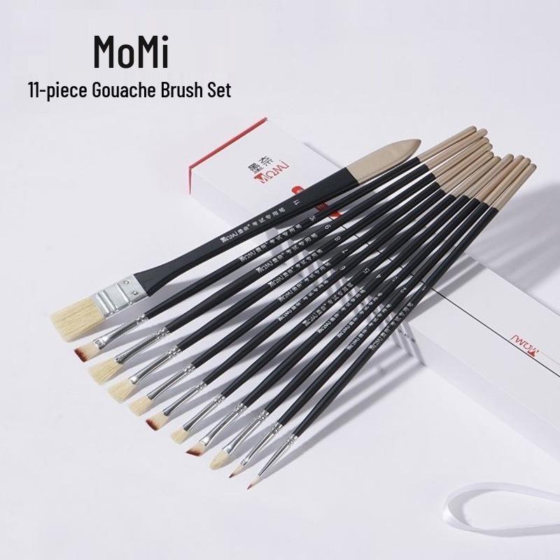 Mo Nai Gouache Brush Set: Special Colors with Fan, Liner, Flat Head, Nylon, and Hog Bristle Brushes Brush Set
Mo Nai Gouache Brush Set: Special Colors with Fan, Liner, Flat Head, Nylon, and Hog Bristle Brushes Brush Set