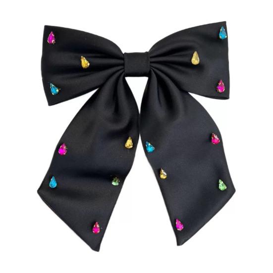 Hairpin Big Bow Shape Smooth Satin Texture Sparkling Waterdrop Rhinestone Embellishment Hair Clip Daily Dating Hair Accessory чёрный
Hairpin Big Bow Shape Smooth Satin Texture Sparkling Waterdrop Rhinestone Embellishment Hair Clip Daily Dating Hair Accessory чёрный