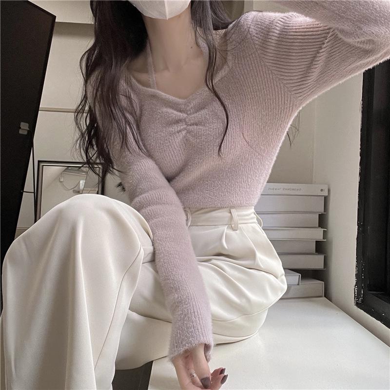 Женский свитер с длинными рукавами и халтер-воротом - осень/зима 2022, стильный студенческий топ Pure Desire One Size розовый/фиолетовый
Женский свитер с длинными рукавами и халтер-воротом - осень/зима 2022, стильный студенческий топ Pure Desire One Size розовый/фиолетовый