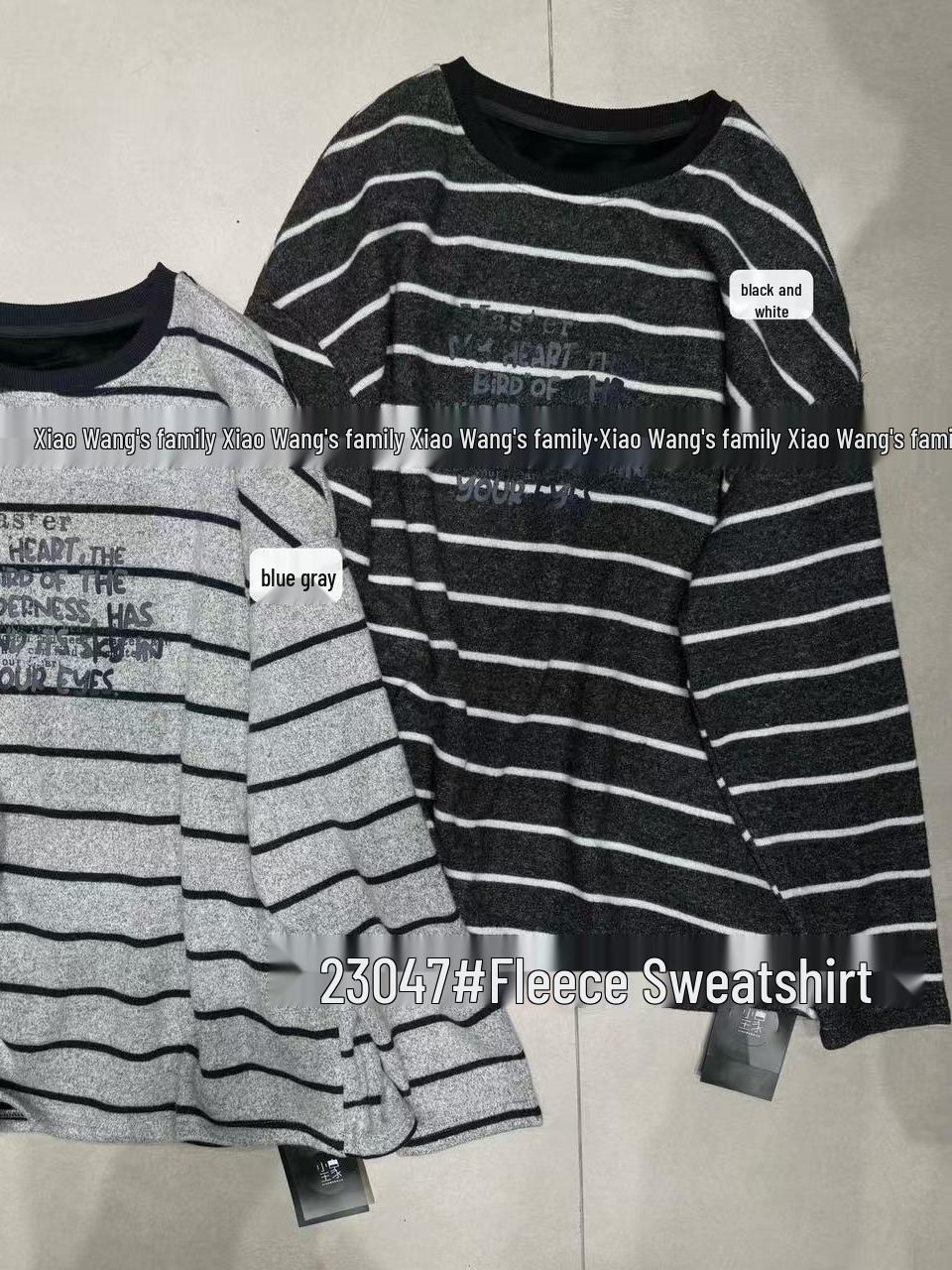 Xiao Wang s Winter Korean Style Plus Size Striped Fleece Lined Casual Sweatshirt Blue
Xiao Wang s Winter Korean Style Plus Size Striped Fleece Lined Casual Sweatshirt Blue