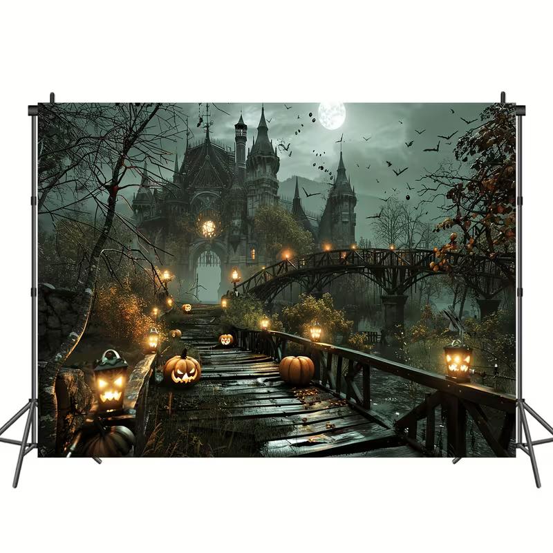 2D Halloween Haunted Castle Backdrop Scary Pumpkin Bridge Photography Background 47.2x31.5inch/120*80cm
2D Halloween Haunted Castle Backdrop Scary Pumpkin Bridge Photography Background 47.2x31.5inch/120*80cm
