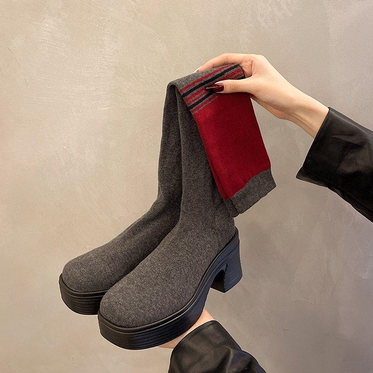 Large size knee boots for women s autumn and winter new thick-soled thick-heeled elastic thin boots socks boots for women 42
Large size knee boots for women s autumn and winter new thick-soled thick-heeled elastic thin boots socks boots for women 42