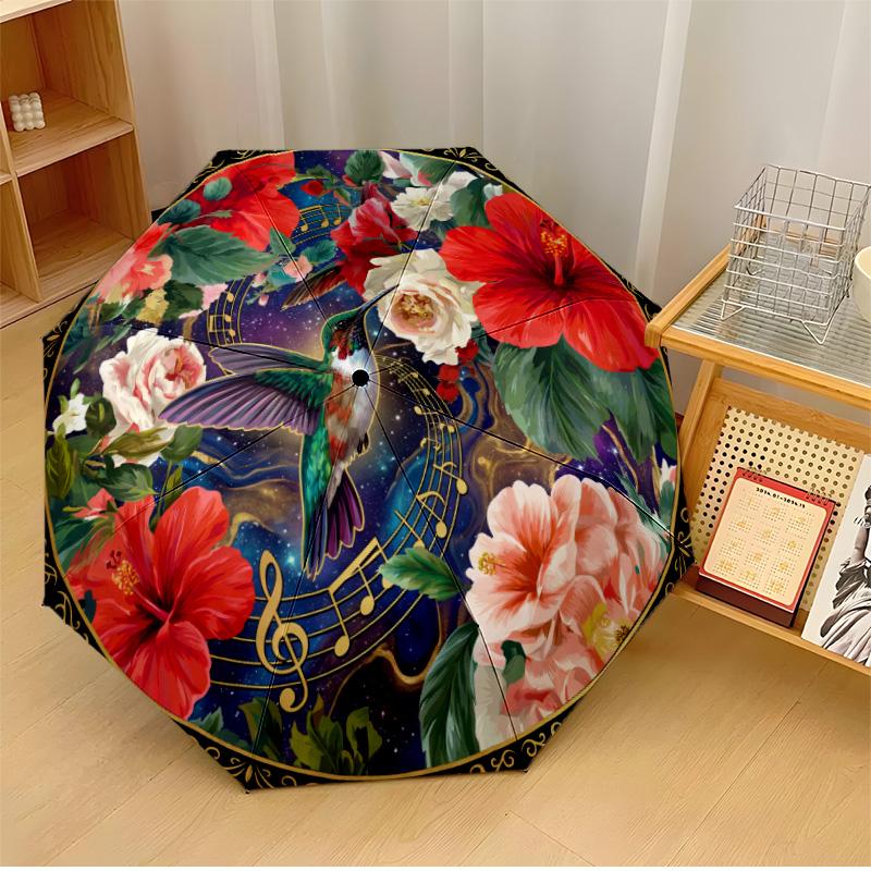 Hummingbird Among Tropical Flowers Printed umbrella windproof folding umbrella portable sun and rain umbrella suitable for gifting
Hummingbird Among Tropical Flowers Printed umbrella windproof folding umbrella portable sun and rain umbrella suitable for gifting
