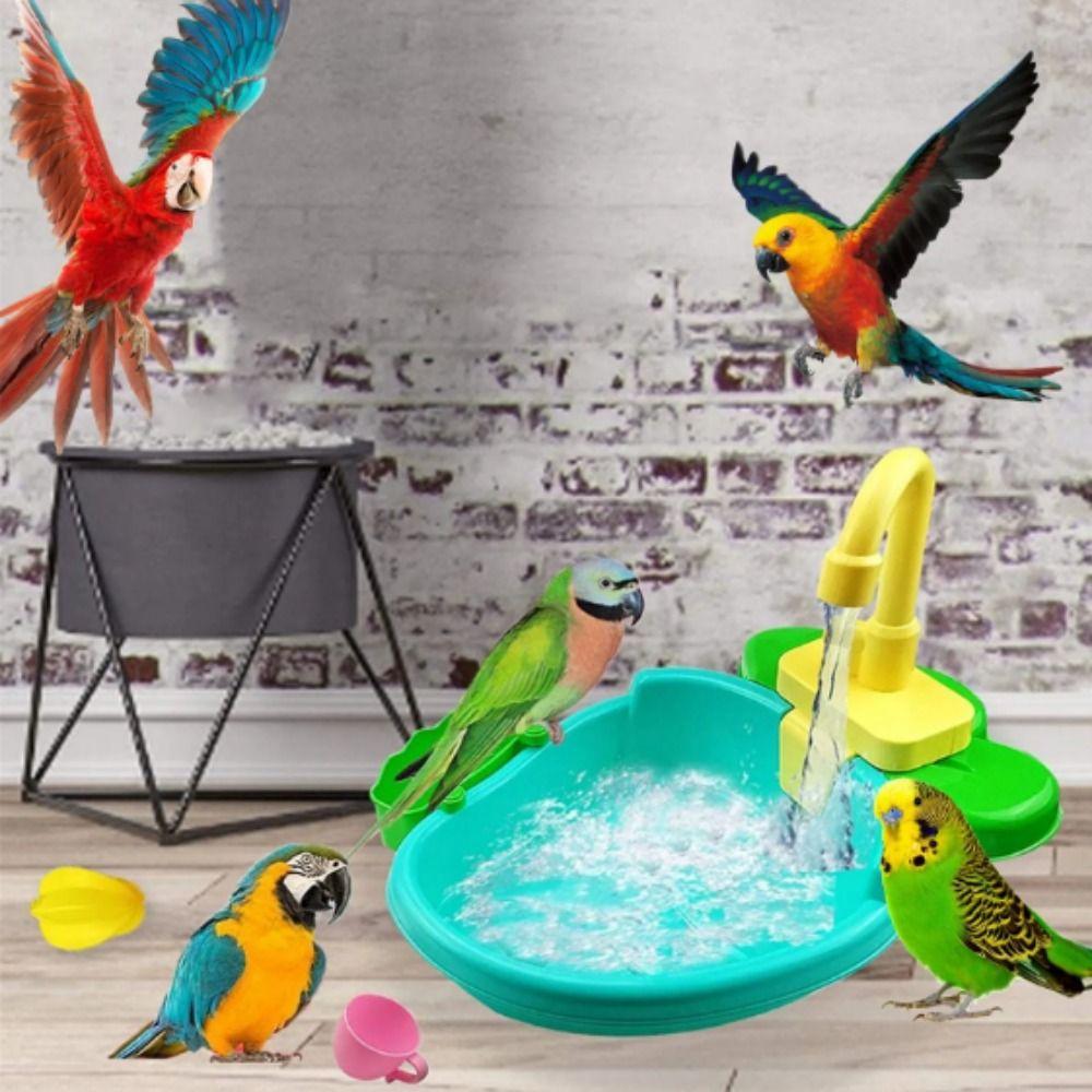 Automatic Bird Spa Pool Shower Plastic Bird Bath Tub with Faucet Parrot Shower Bird Playing Parrot Toy
Automatic Bird Spa Pool Shower Plastic Bird Bath Tub with Faucet Parrot Shower Bird Playing Parrot Toy