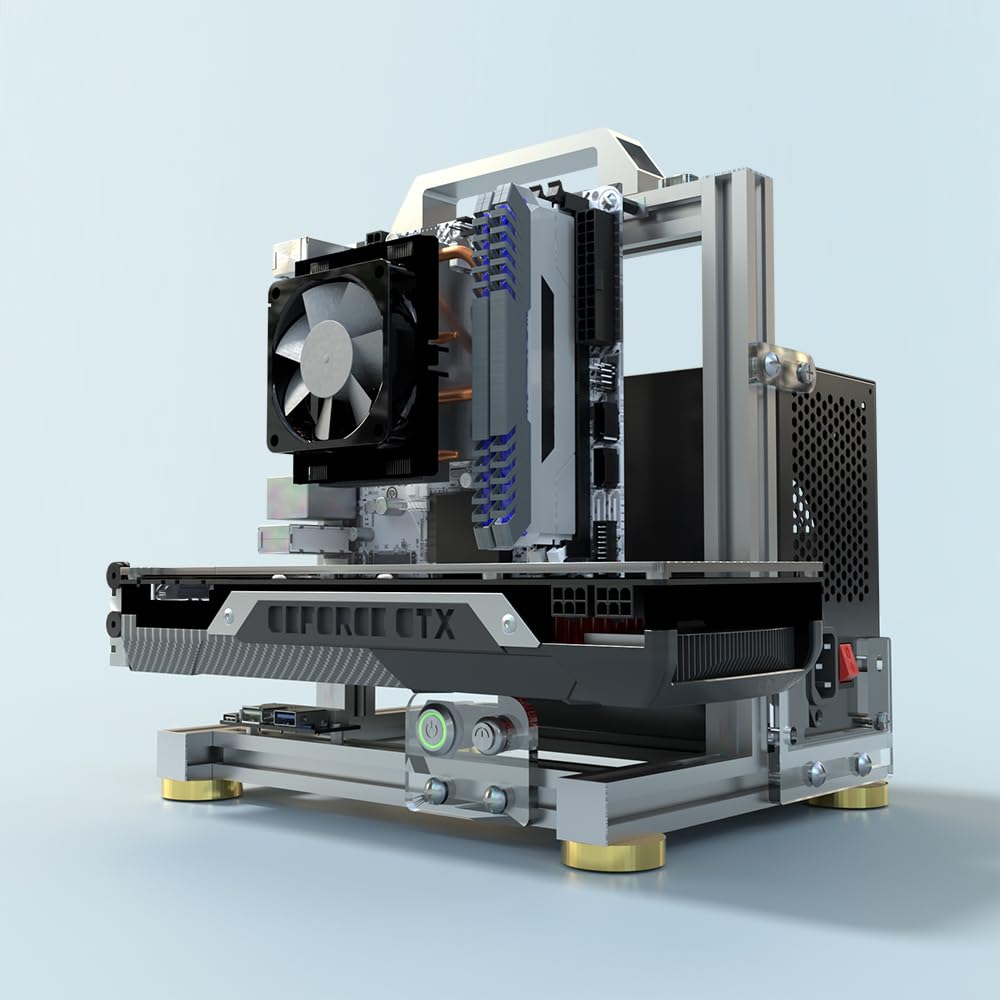 Корпус ПК із відкритою рамою з алюмінієвого сплаву DIY для материнської плати (1.ITX) білий
Корпус ПК із відкритою рамою з алюмінієвого сплаву DIY для материнської плати (1.ITX) білий