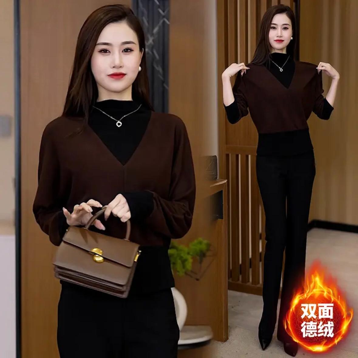 Double-sided German velvet bottoming shirt women s spring wear 2025 new versatile fashion fashionable autumn and winter splicing short shirt M бордовый
Double-sided German velvet bottoming shirt women s spring wear 2025 new versatile fashion fashionable autumn and winter splicing short shirt M бордовый