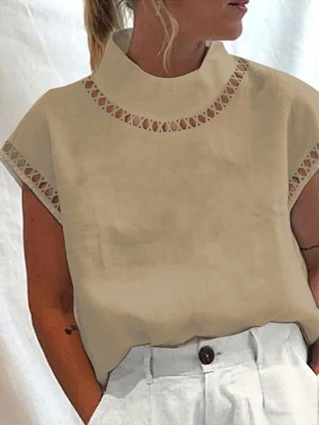Women s Summer Hollow Out High Neck Linen Blouse Casual Short Sleeve T-Shirt 2XL хакі
Women s Summer Hollow Out High Neck Linen Blouse Casual Short Sleeve T-Shirt 2XL хакі