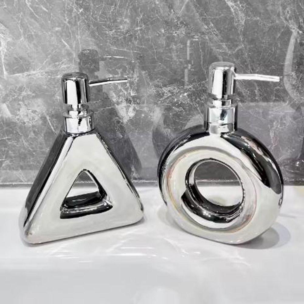 Silver Shower Gel Press Bottle 300ML Shampoo Bottles Luxury Emulsion Ceramic Empty Bottle for Home Triangles-Silver
Silver Shower Gel Press Bottle 300ML Shampoo Bottles Luxury Emulsion Ceramic Empty Bottle for Home Triangles-Silver