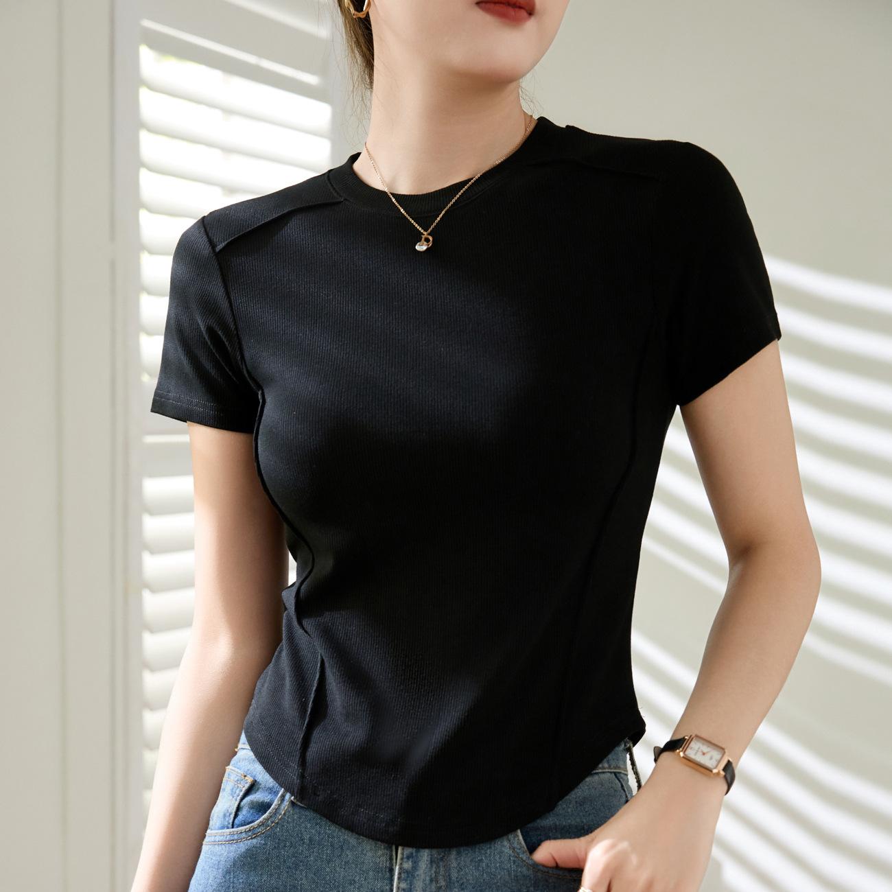 Three-dimensional Line Design High-elastic Threaded Cotton T-shirt Women s New Summer Short-sleeved Top Bottoming Shirt S
Three-dimensional Line Design High-elastic Threaded Cotton T-shirt Women s New Summer Short-sleeved Top Bottoming Shirt S