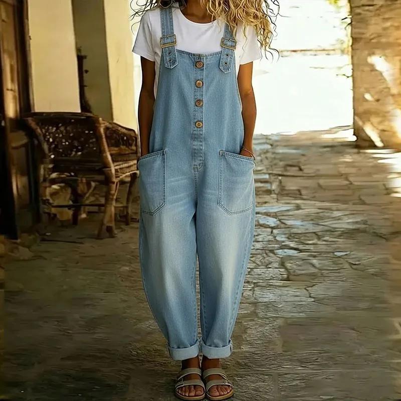 Sleeveless Hollow Out Wide Leg Denim Jumpsuit Elegant Women Halter Commute Rompers Summer High Waist Playsuits Overalls L світло-синій колір
Sleeveless Hollow Out Wide Leg Denim Jumpsuit Elegant Women Halter Commute Rompers Summer High Waist Playsuits Overalls L світло-синій колір