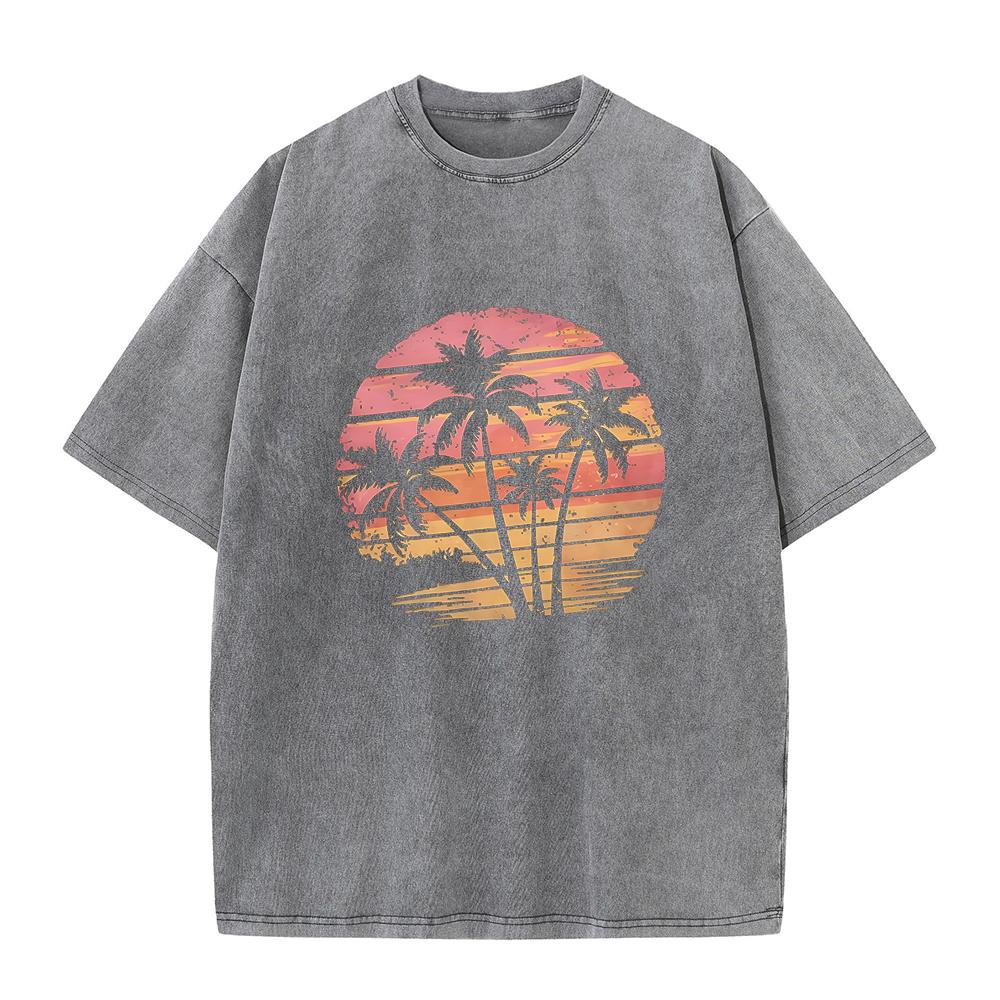 Mens Coconut Tree Print Retro Washed TShirt Summer Fashion Casual Short Sleeve Suitable For Fitness And Outdoor Activities S
Mens Coconut Tree Print Retro Washed TShirt Summer Fashion Casual Short Sleeve Suitable For Fitness And Outdoor Activities S