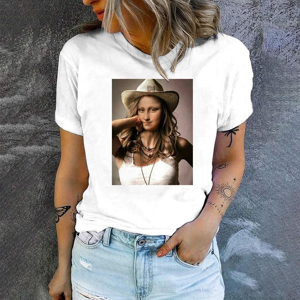 Мона Лиза с бокалом красного вина Забавные принтованные футболки Летняя одежда Женская футболка с коротким рукавом больших размеров Удобные топы 5XL L
Мона Лиза с бокалом красного вина Забавные принтованные футболки Летняя одежда Женская футболка с коротким рукавом больших размеров Удобные топы 5XL L