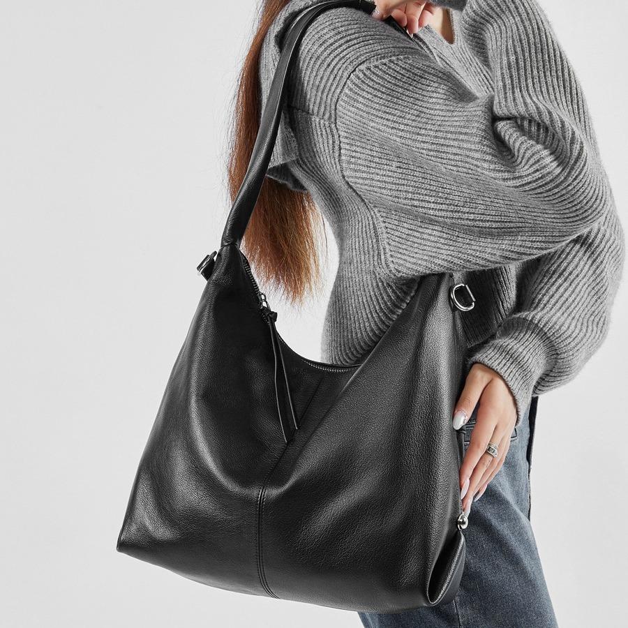 Commuter Large Capacity Armpit Bag Fashion Solid Color Casual Shoulder Bag Leather Commuter Tote Bag чорний
Commuter Large Capacity Armpit Bag Fashion Solid Color Casual Shoulder Bag Leather Commuter Tote Bag чорний