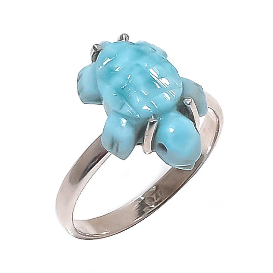 Natural Larimar Gemstone Handmade 925 Sterling Silver Jewelry Ring Size 8 J2I34
Natural Larimar Gemstone Handmade 925 Sterling Silver Jewelry Ring Size 8 J2I34