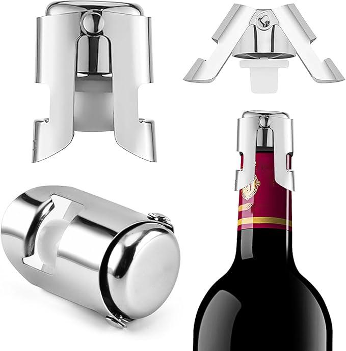 Leak-Proof Champagne Bottle Stoppers, Stainless Steel Reusable Wine Stoppers, Vacuum Sealer for Fresh Sparkling Wine
Leak-Proof Champagne Bottle Stoppers, Stainless Steel Reusable Wine Stoppers, Vacuum Sealer for Fresh Sparkling Wine