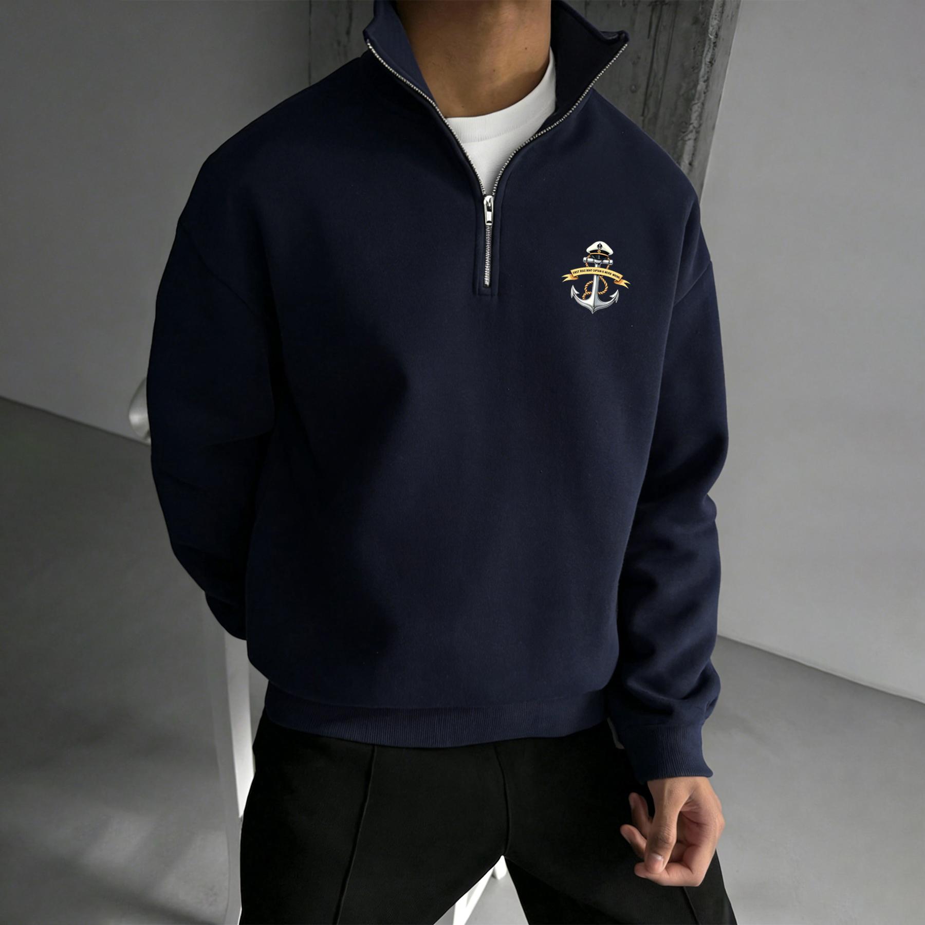 Casual Half-Zip Stand-Up Collar Sweatshirt: Loose-Fit, Versatile Autumn/Winter Top for Men and Women with Nautical Anchor Print, Casual Golf Shirt XXL темно-синього кольору
Casual Half-Zip Stand-Up Collar Sweatshirt: Loose-Fit, Versatile Autumn/Winter Top for Men and Women with Nautical Anchor Print, Casual Golf Shirt XXL темно-синього кольору