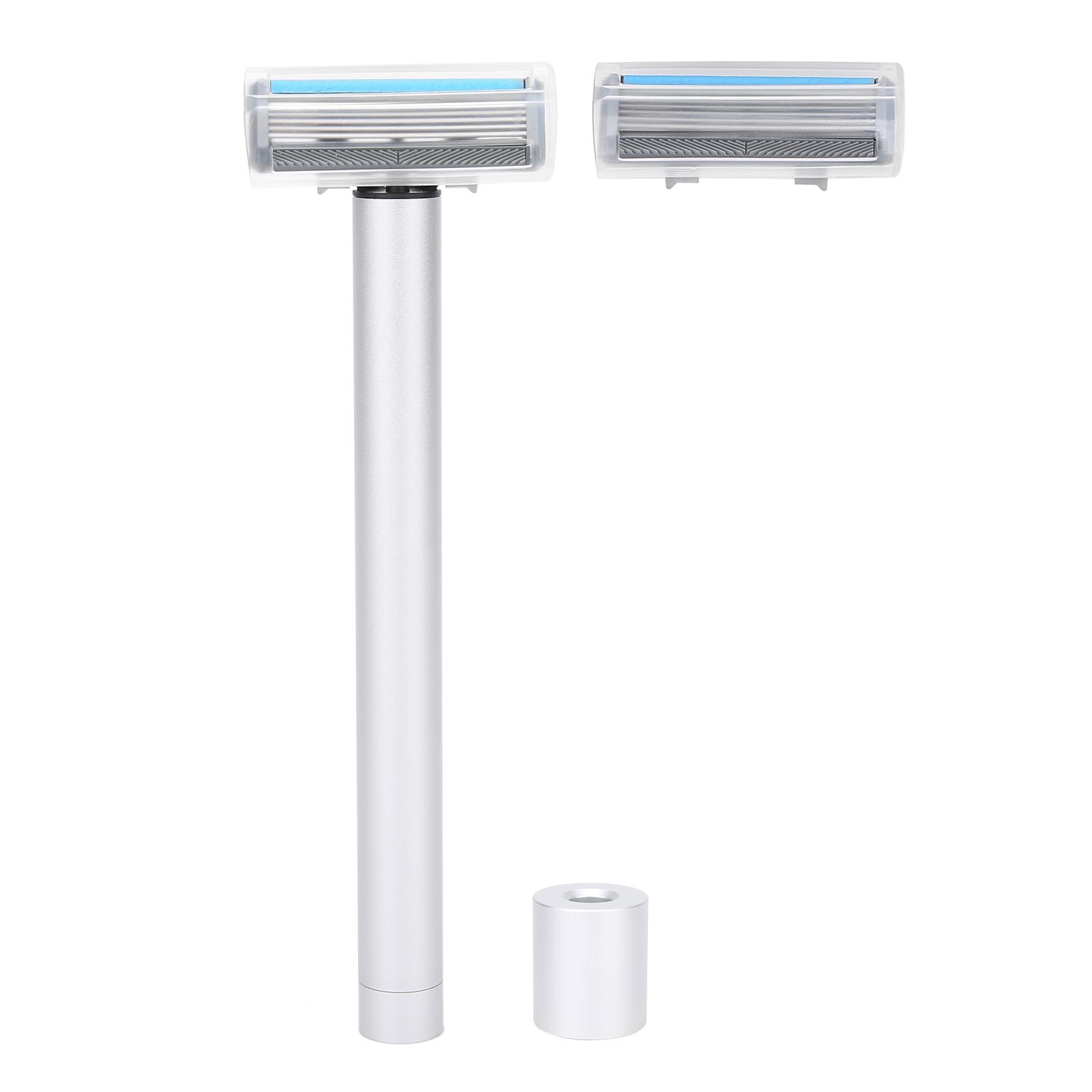 Мужская электрическая бритва с двойным лезвием, портативная, регулируемая, вибрационная, металлическая бритва для домашнего салона