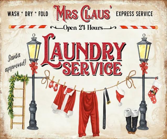 Christmas Laundry Sign XMAS Decor Wall Art Farmhouse Christmas Christmas Sign Utility Room Decor Metal Tin Sign for Home 20x30cm(7.8x11.8inch)
Christmas Laundry Sign XMAS Decor Wall Art Farmhouse Christmas Christmas Sign Utility Room Decor Metal Tin Sign for Home 20x30cm(7.8x11.8inch)