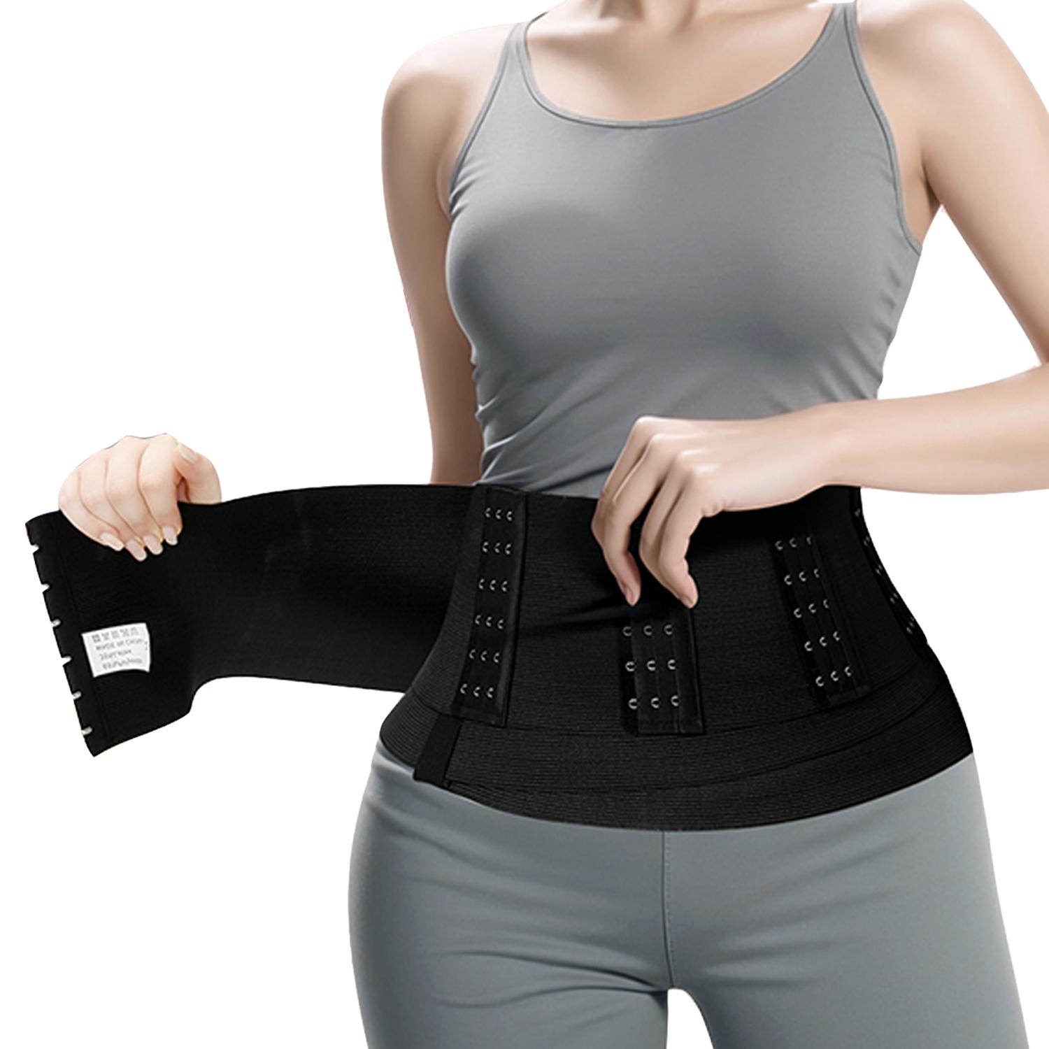 Пояс-утягиватель для женщин больших размеров Waist Trainer Trimmer Tummy Control Wrap Women Stomach Warp Slimming Shapewear 5M чёрный