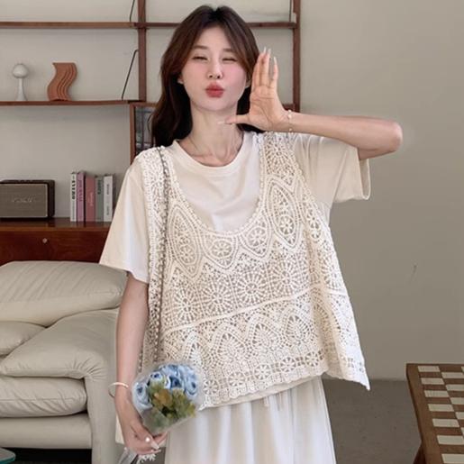 DIMANAF 2025 New Sleeveless Tees Summer Women Beach T-Shirt Basic Fashion Tops Lace Tees Casual Loose White One Size бежевый
DIMANAF 2025 New Sleeveless Tees Summer Women Beach T-Shirt Basic Fashion Tops Lace Tees Casual Loose White One Size бежевый