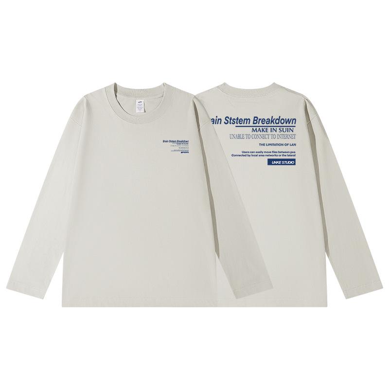 Мужская модная футболка с длинным рукавом и круглым вырезом из чистого хлопка, 230 г, свободного кроя, осенняя повседневная одежда S (85-100 jin)
Мужская модная футболка с длинным рукавом и круглым вырезом из чистого хлопка, 230 г, свободного кроя, осенняя повседневная одежда S (85-100 jin)