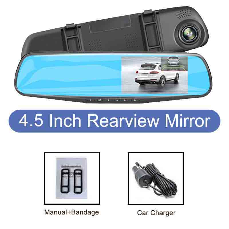 1080P Car DVR Dual Lens Car Camera 4.3 inch Video Recorder Rearview Mirror With Rear view Full HD Dash cam Auto Registrator NO Card чорний
1080P Car DVR Dual Lens Car Camera 4.3 inch Video Recorder Rearview Mirror With Rear view Full HD Dash cam Auto Registrator NO Card чорний