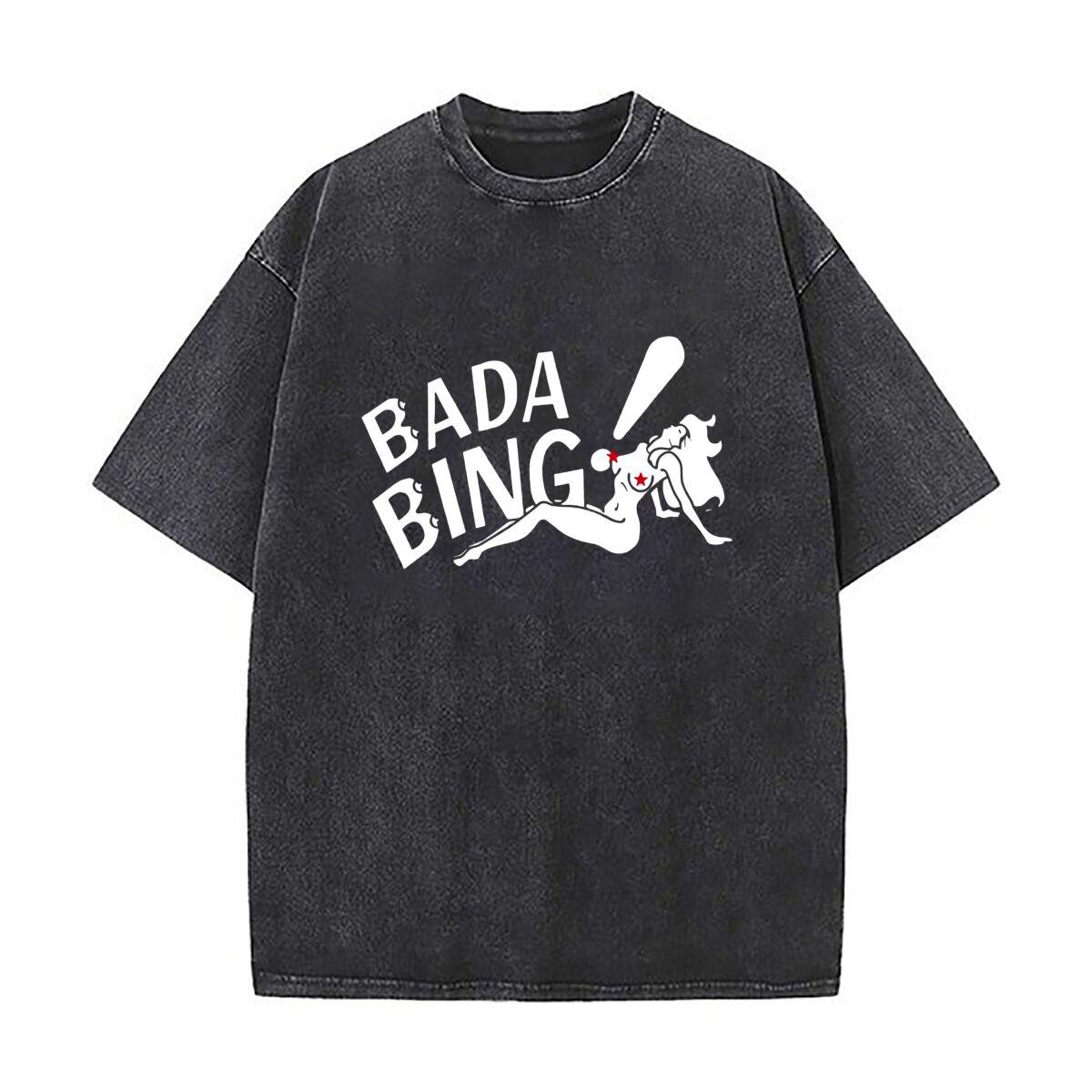 Bada Bing Retro Typography Design Distressed Faded Baggy Streetwear Tops for Park Hangouts S
Bada Bing Retro Typography Design Distressed Faded Baggy Streetwear Tops for Park Hangouts S
