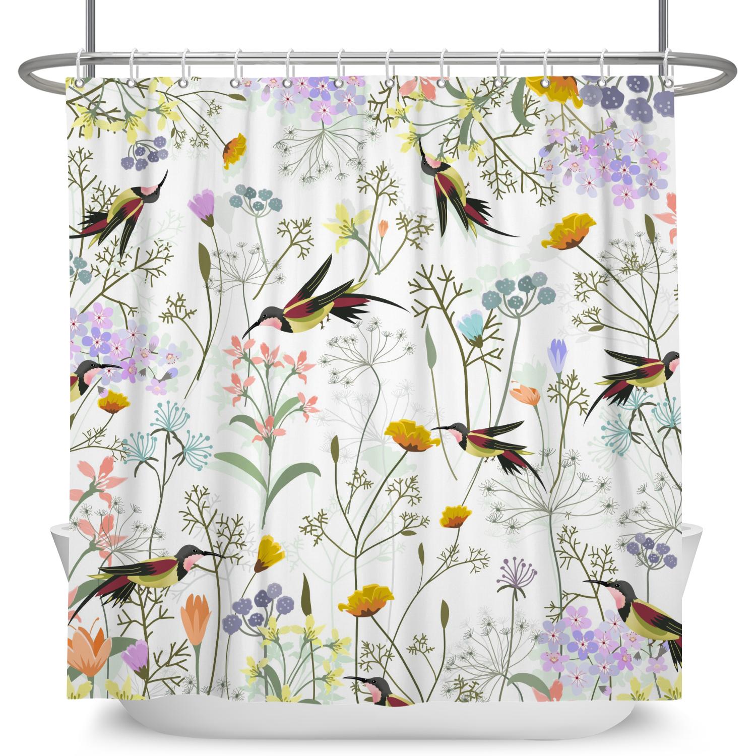 Vintage Bird Flower Shower Curtain With Hooks Artistic Peacock Floral Design Chinese Style Waterproof Polyester Bathroom Curtain W60H190(CM)-1 Pcs
Vintage Bird Flower Shower Curtain With Hooks Artistic Peacock Floral Design Chinese Style Waterproof Polyester Bathroom Curtain W60H190(CM)-1 Pcs
