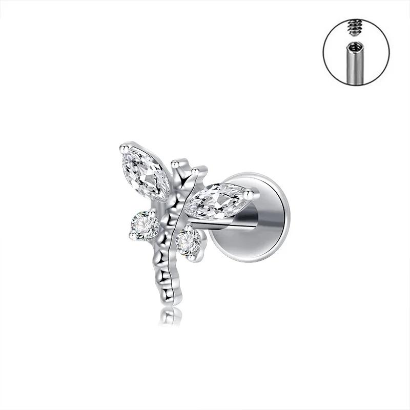 ASTM F136 TItanium Mini Dragonfly Labret Piercing with Cubic Zirconia Ear Helix Flat Tragus Earring Nose Ring Lip Piercing 16G 1.2x4mm
ASTM F136 TItanium Mini Dragonfly Labret Piercing with Cubic Zirconia Ear Helix Flat Tragus Earring Nose Ring Lip Piercing 16G 1.2x4mm